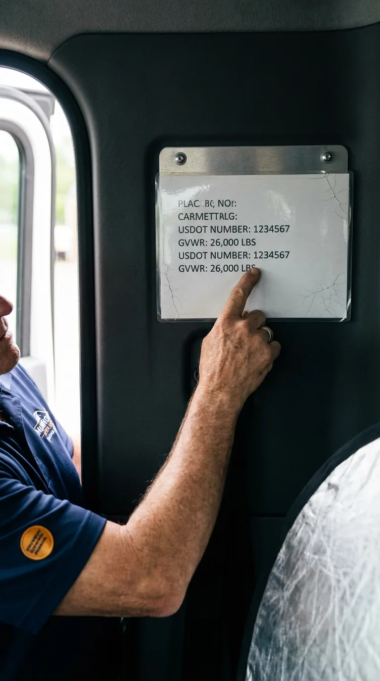 USDOT licensing placard verification in Okanogan